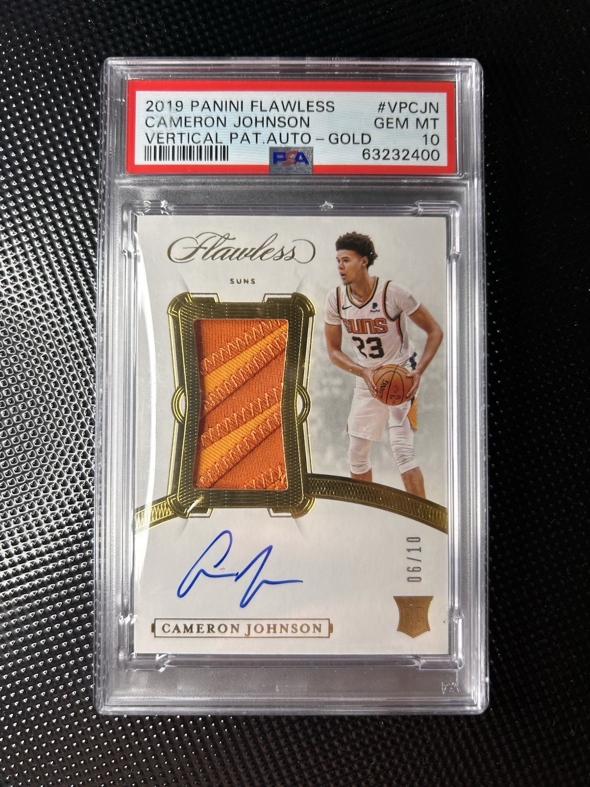 2019-20 Flawless Rookie Patch Auto RPA Gold /10 Cameron Johnson PSA 10