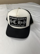 Chrome Hearts CH Hollywood Trucker Hat Black/White New