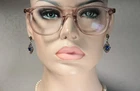 Pre-Owned MONKEYGLASSES Paris 09 Eyeglass Frames, Clear Pink, Panto Style