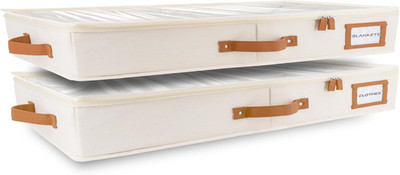 2Pc Low Profile under Bed Storage Containers, Thin under Couch Storage Organizer