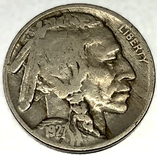 1927-P Buffalo Nickel 5C Fine (F) FULL DATE Philadelphia Actual Coin Shown -2111