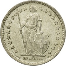 [#437910] Coin, Switzerland, 1/2 Franc, 1958, Bern, EF(40-45), Silver, KM:23