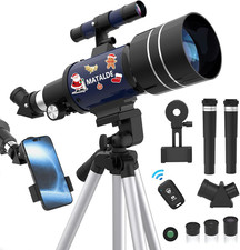 Telescope for Beginners  Kids, 70Mm Aperture Refractor Astronomy Telescope with