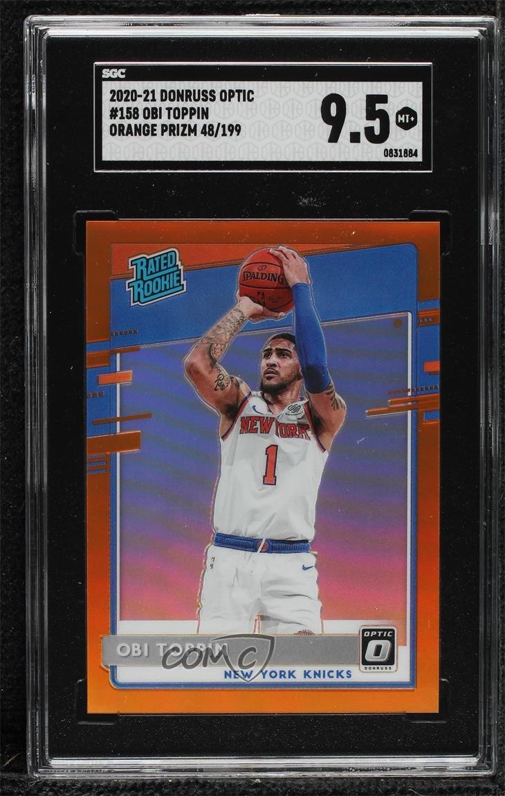 2020 Donruss Optic Rated Rookie Orange Prizm /199 Obi Toppin SGC 9.5 Mint+ 07mp