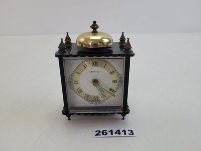 Wecker Blessing Kunststoff Schwarz Gold Weiß Blumendekor Dekoration #261413
