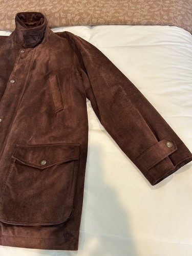 POLO by Ralph Lauren Brown Suede Car Coat/Long Jacket - Picture 3 of 18