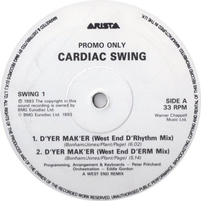 Cardiac Swing - D' Yer Mak' Er (12'', Promo)