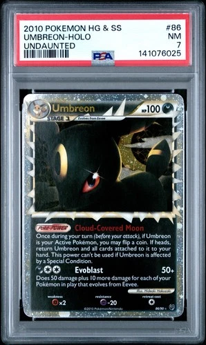 2010 POKEMON HEARTGOLD & SOULSILVER UNDAUNTED #86 UMBREON-HOLO PSA 7