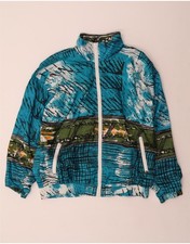 VINTAGE Womens Oversized Tracksuit Top Jacket UK 16 Large Blue CA02