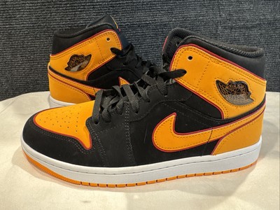 Nike Air Jordan 1 Mid SE Black/Vivid Orange Sneakers, FJ4923-008