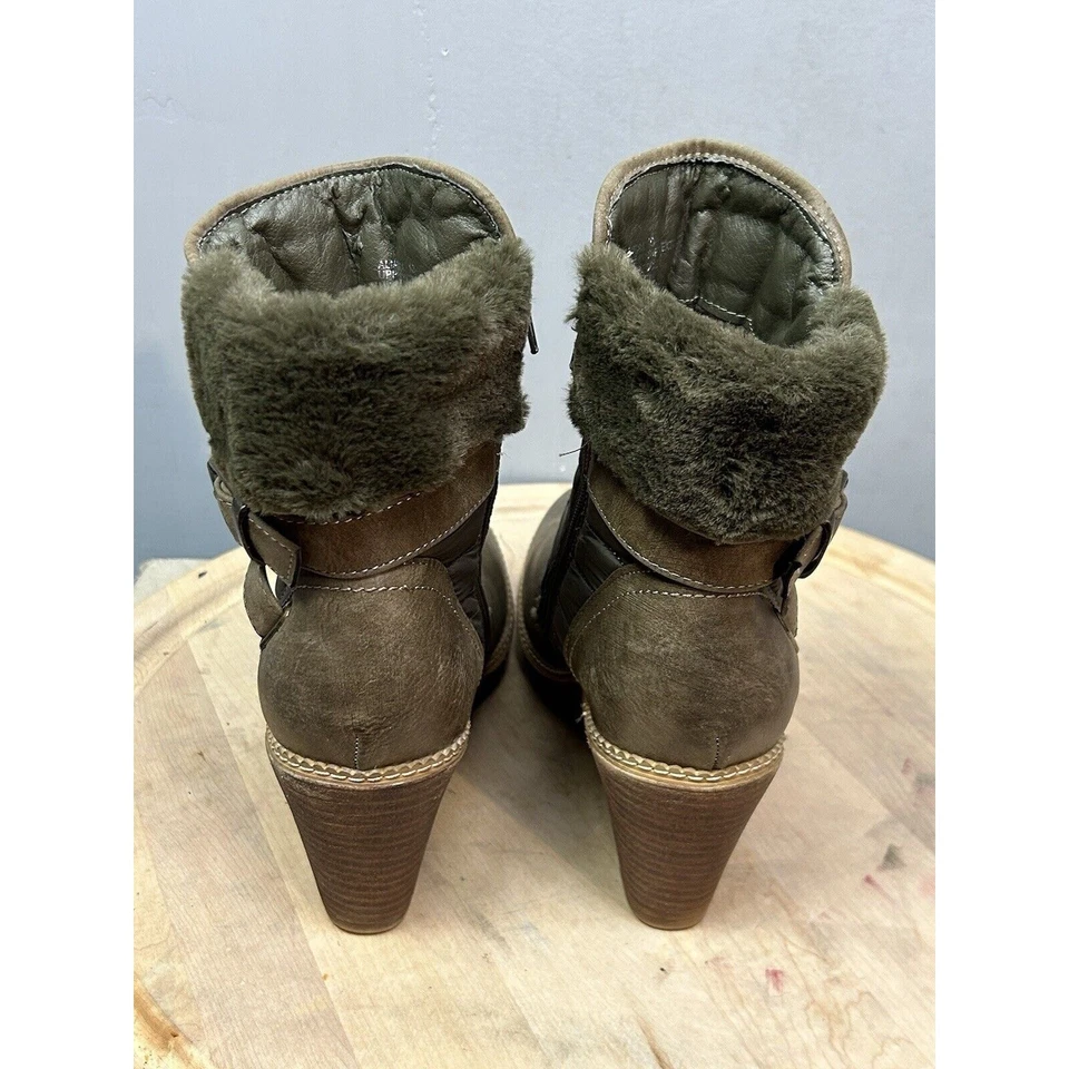 Bota ZiGi Soho Aliandra Mujer 10 Verde Oliva Hebilla Cremallera Cuña Cálida Foto 3 de 4