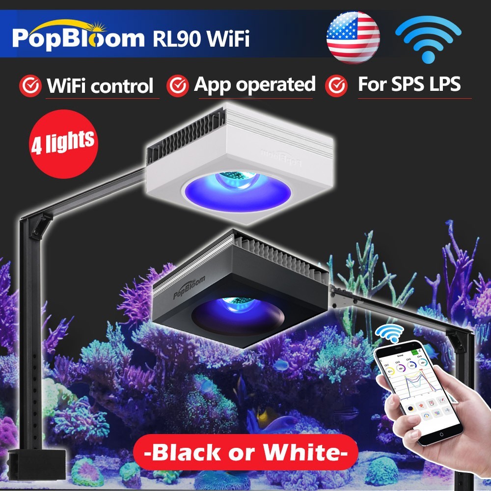 Image of 4PCS PopBloom RL90 Full Spectrum LED Aquarium Light for 72" 180cm 6ft Reef Tank