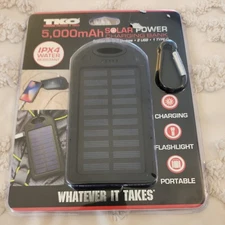 TKO 5000mAh Dual USB Waterproof Solar Power Bank Battery Charger NEW Sealed