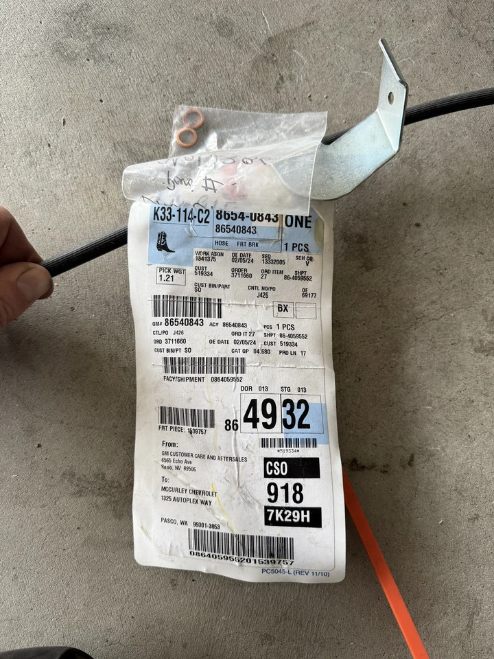 MANGUERA GM DELANTERA PASAJERO CHEVY EXPRESS 86540843 Foto 2 de 2