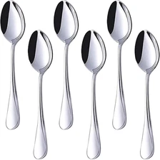 Teaspoons Stainless Steel, 6 Piece Dinner Spoons Set 6.7 Inches Dessert Spoons U