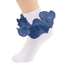 Big Ruffle Socks Woman Double Lace Turn Cuff Socks for Womens Ankle Frilly Dr...