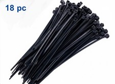4-in 18-Ib Tensile Strength Nylon Zip ties Black with UV Protection 18pc