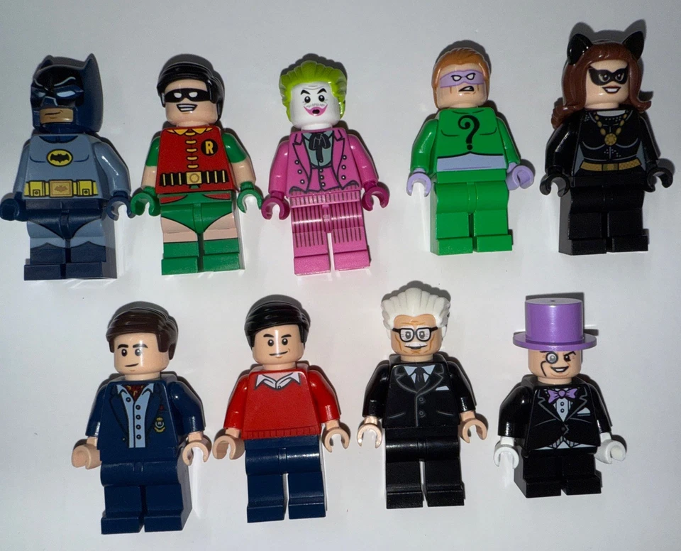 Lego DC 76052 Batman Classic TV Series ALL 9 Minifigures BATMAN ROBIN JOKER NEW - Image 2 of 4