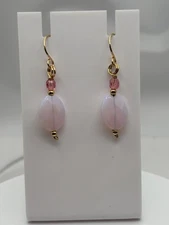 Handmade Pink Opal Glass and 14k Goldfill Earrings