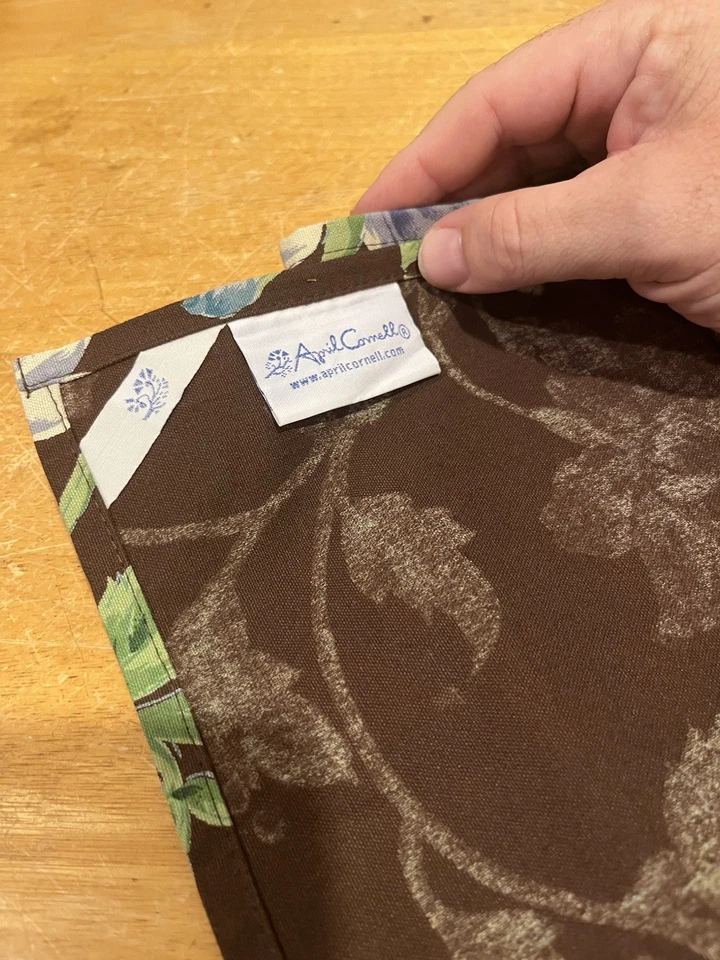 April Cornell Floral Table runner Brown Blue Cottagecore Decor 72x13" - Image 3 of 4