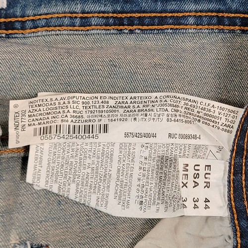 Jeans skinny uomo Zara anni 90 32x31 denim elasticizzato classico preppy retrò Europa 675 - Foto 16 di 24