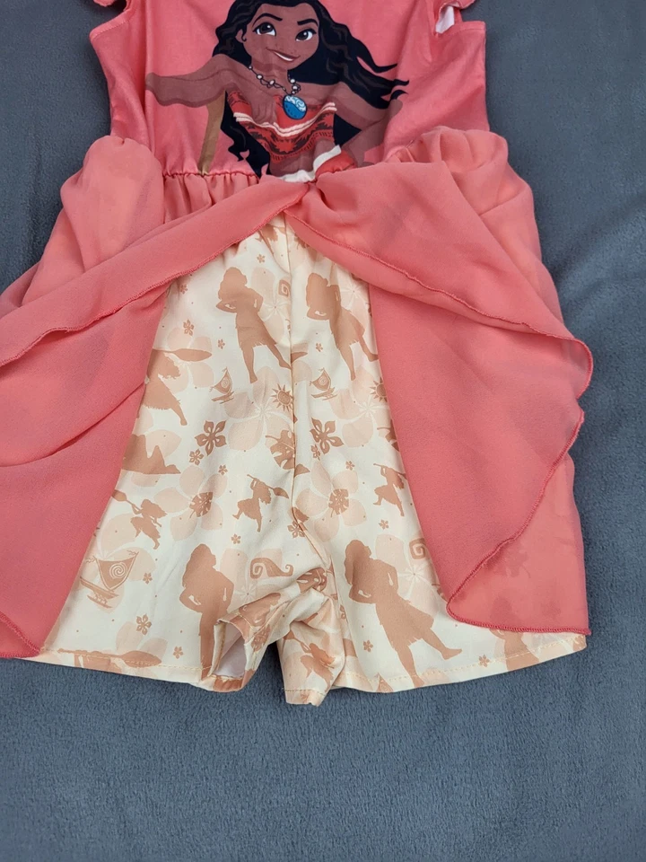 Vestido Princesa Moana Disney Niñas 4 5 Años Naranja Pat Pat Mágico Caprichoso 2 N 1 Foto 2 de 4