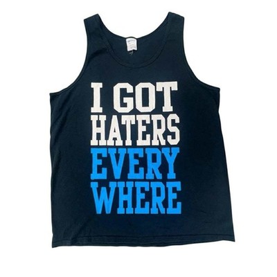 Y2k I Got Haters Everywhere Tank Top Gildan Mens Large Graphic Black