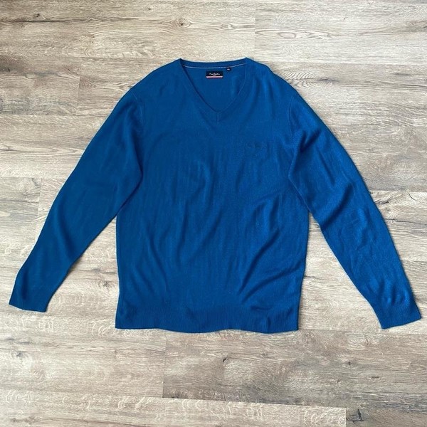 Men Pierre Cardin Sweater Navy Acrylic 44 / XXL /