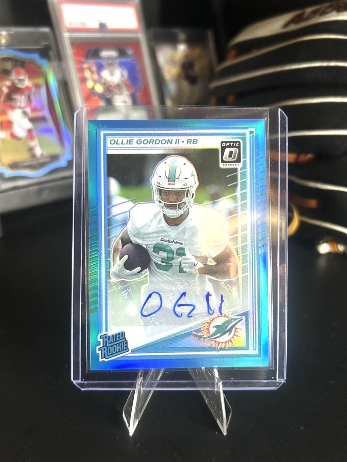 Ollie Gordon Panini Donruss Optic #218 Autograph Neon Blue