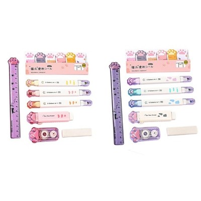 Student Stationery Set with Highlighter Eraser Notes Pad Back to School Supplies