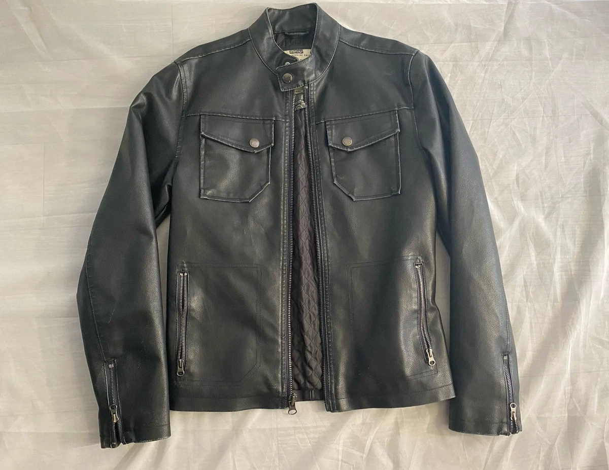 American Rag Cie Faux Leather Outer Shell Black Coats, Jackets