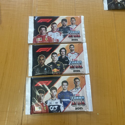3 NEW SEALED 2021 Topps Formula 1 Turbo Attax Trading Card Game Booster Pack!