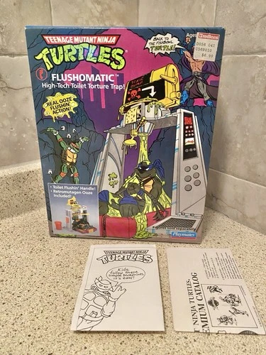 Vintage 1989 TMNT Teenage Mutant Ninja Turtles Flushomatic BOX & PAPERWORK ONLY