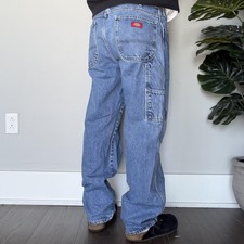 Vintage Dickies Carpenter Jeans Mens 34x31 Blue Relaxed Straight Denim Workwear