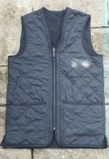 Barbour Polar Quilt Waist Coat Zip In Liner Vest Men's XL Black Full-Zip EUC