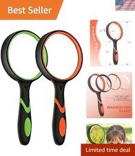 Lightweight 3X Reading Magnifier Set 75mm Glass Lens for Seniors Hobbyists