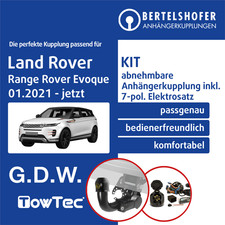 Für LAND ROVER Range Rover Evoque Typ L551 21- AHK abn. +7pol spez. E-Satz TOP