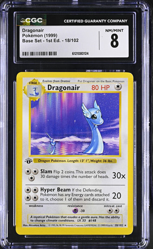 Dragonair (1st Edition) graded CGC 8 for sale on eBay