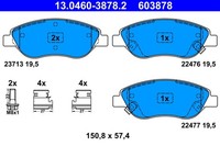 Bremsbelagsatz Scheibenbremse ATE 13.0460-3878.2 FüR Fiat Tipo 356HXF1B 356WXF1B