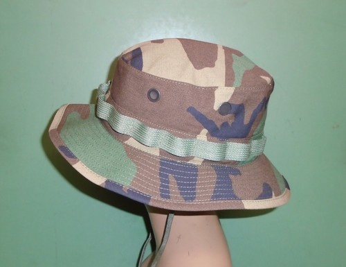 USGI Woodland Camo Hot Weather Type II Ripstop Jungle Boonie Hat Cap All Sizes - Picture 4 of 22