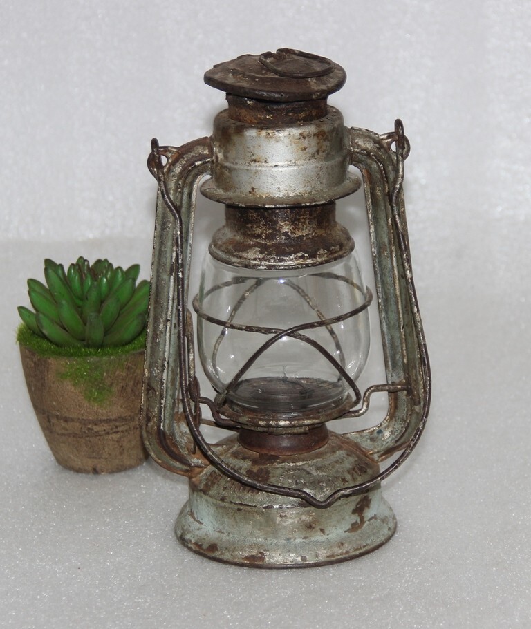 Lámpara De Aceite De Keroseno KISSAN De Hierro Hecha A Mano Vintage - 14418