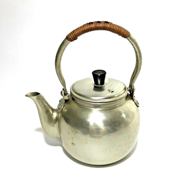 Otagiri OMC Japan Tea Pot Bamboo Handle Kettle Vintage Early Piece Aged