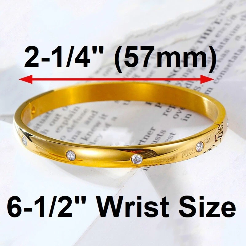 Женский маленький открытый браслет из чистого серебра с покрытием из 18-каратного золота 6,5 дюйма D990 - Изображение 2 из 4