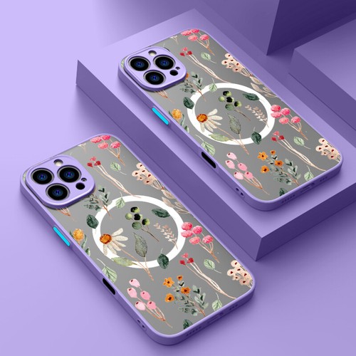 Magsafe Flower Case For iPhone 16 15 14 Pro Max 13 12 Mini 11 Magnet Matte Cover - Picture 12 of 21