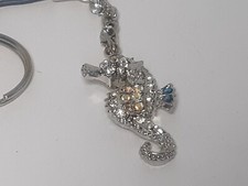 Beautiful Super Sparkly Cell Phone Purse Charm Crystal Seahorse