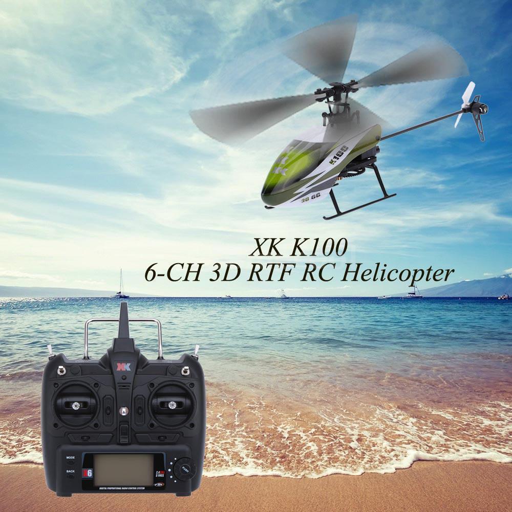 Original XK Falcon K100 6CH 3D 6G System RTF RC Helicopter R0A3
