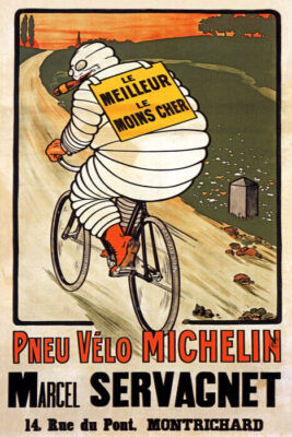 PNEU VELO BEST BIKE TIRE MARCEL SERVAGNET VINTAGE ADVERTISEMENT POSTER REPRO