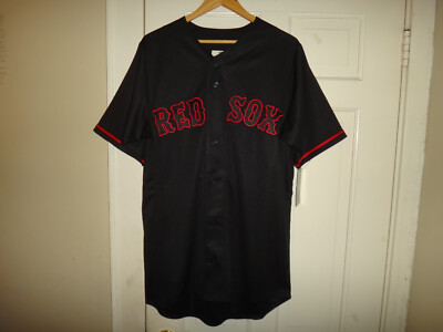 NWT Boston Red Sox Fanatics Men's Big & Tall Black Short Sleeve Button-Up Jersey