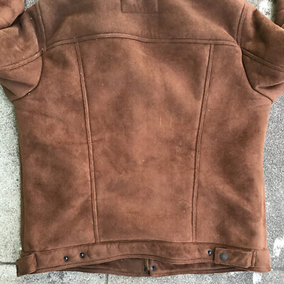 Levis Suede Leather Sherpa Trucker Jacket Size Medium Premium
