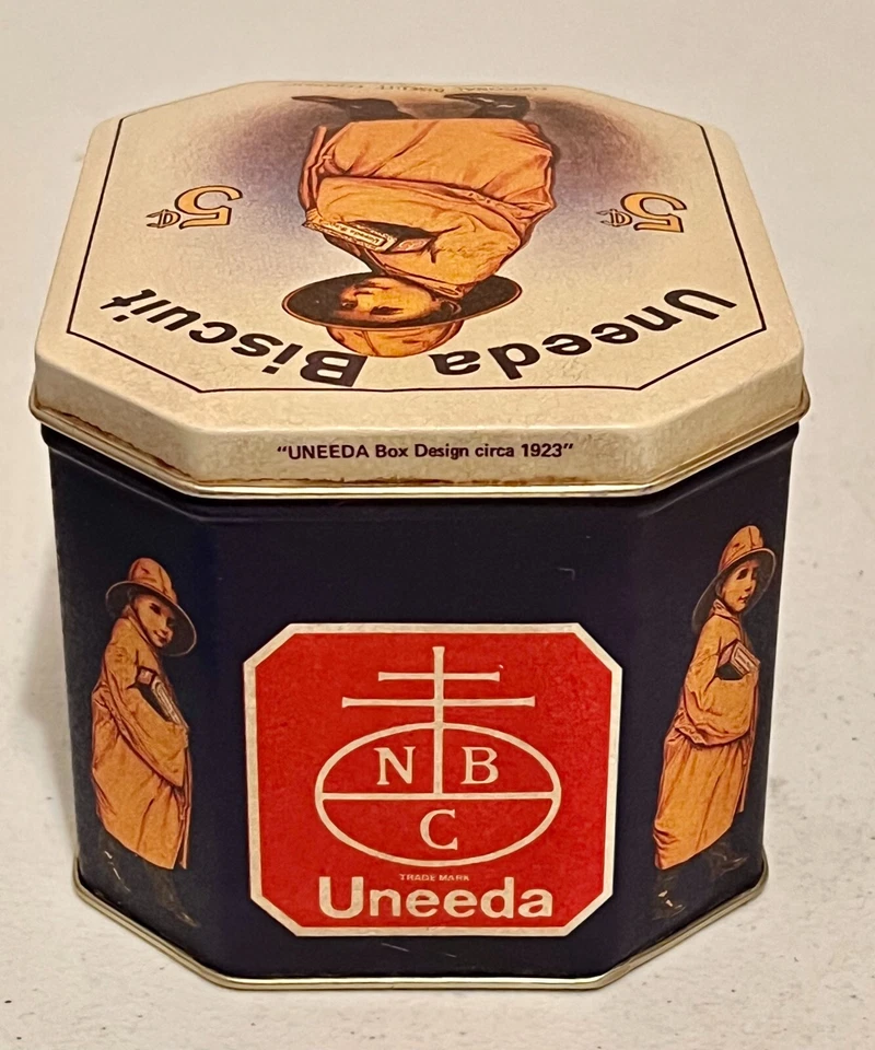 Vintage Bristol Ware Nabisco Uneeda Biscuit Tin Box Child Raincoat 5.25" x 4.25" - Image 4 of 4